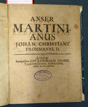 Lot 429, Auction  119, Frommann, Johann Christian, Anser Martinianus
