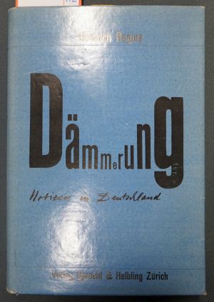 Lot 513, Auction  119, Regius, Heinrich und Horkheimer, Max, Dämmerung
