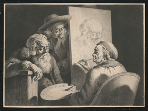 Lot 5432, Auction  119, Boissieu, Jean Jacques de, Portrait du Centenaire de Lyon (Selbstbildnis Boissieus an der Staffelei)