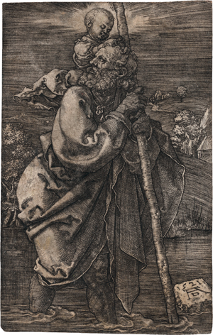 Lot 5460, Auction  119, Dürer, Albrecht, Der hl. Christophorus mit zurückgewandtem Kopf
