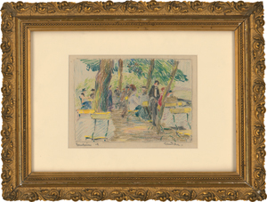 Lot 6256, Auction  119, Deutsch, 1919. Sommerlicher Cafégarten in Manheim