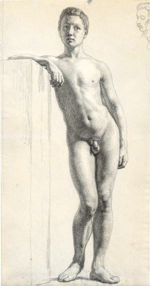 Lot 6695, Auction  119, Frisch, Johan Didrik, Akademiestudie eines stehenden jungen Mannes