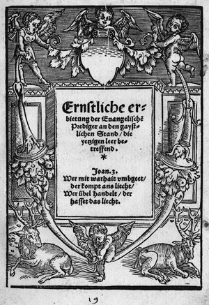 Lot 1103, Auction  120, Rhegius, Urbanus, Ernstliche erbietung der Euangelischen Prediger an den gaystlichen Stand