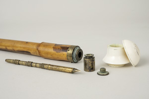 Lot 2262, Auction  120, Poetenstock, Systemstock mit Federhalter und Tintenfass