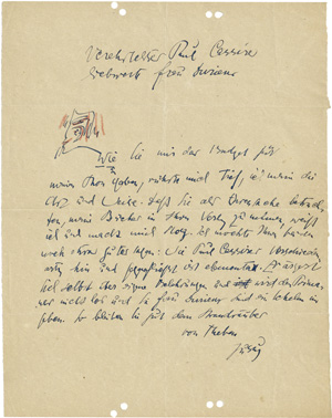 Lot 2344, Auction  120, Lasker-Schüler, Else, 12 Briefe, 1 Postkarte, 1 Gedicht