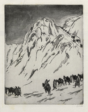 Lot 3675, Auction  120, Orlik, Emil, Österreichische Militärkolonne. Original-Radierung in Aquatinta 