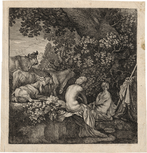 Lot 5262, Auction  120, Uytenbroeck, Moyses van, Arkadisches Hirtenpaar bei der Rast an einem Teich