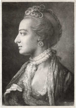 Lot 5310, Auction  120, Frye, Thomas, Bildnis einer jungen Dame mit Perlenschmuck im profil nach links