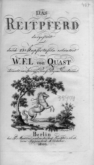 Lot 283, Auction  121, Quast, Wilhelm Friedrich Ludwig von, Das Reitpferd