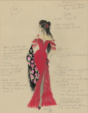 Lot 353, Auction  121, Schröder, Eva-Maria, Gewandstudie eines spanischen Fransenkleids 