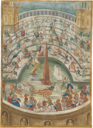 Lot 1007, Auction  121, Wagenrennen, Niederländische Miniatur auf Pergament