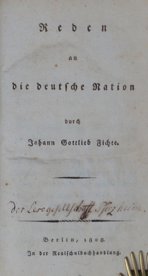 Lot 2187, Auction  121, Fichte, Johann Gottlieb, Reden an die deutsche Nation