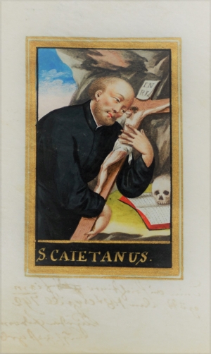 Lot 2254, Auction  121, Cajetan, Thomas, Andachtsbild in Gouachemalerei auf Pergament 