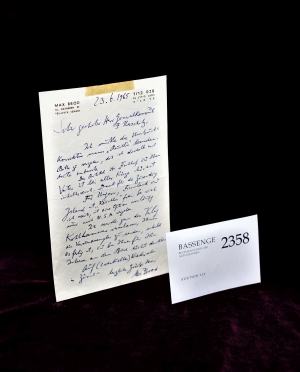 Lot 2358, Auction  121, Brod, Max, Brief 1965