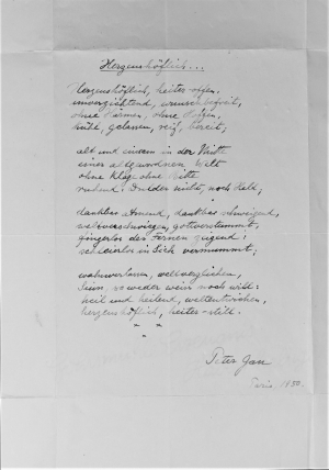 Lot 2370, Auction  121, Gan, Peter, Signiertes Gedichtmanuskript