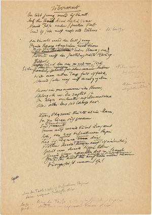 Lot 2403, Auction  121, Lehmann, Wilhelm, 40 Gedichtmanuskripte, 3 Briefe