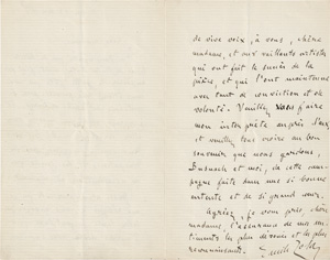 Lot 2442, Auction  121, Zola, Émile, Brief 1887 an eine Dame