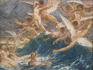 Lot 6176, Auction  121, Deiters, Hans, Meeresreigen mit in der Brandung spielenden Engeln und Nereiden