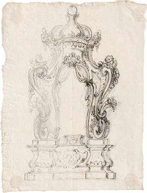 Lot 6674, Auction  121, Vanvitelli, Luigi, Entwurf für einen Altaraufsatz