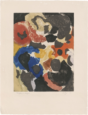 Lot 8124, Auction  121, Nay, Ernst Wilhelm, Farbaquatinta 1958-3 (Mit tiefem Blau)