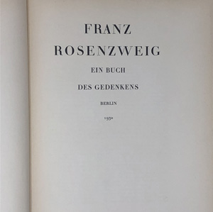 Lot 486, Auction  122, Rosenzweig, Franz, Ein Buch des Gedenkens