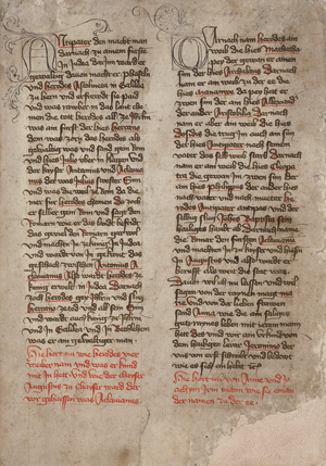 Lot 1005, Auction  122, Marienleben, Deutsche Handschrift auf Papier. 116 nn. Bl. 2 Spalten. 34-37 Zeilen