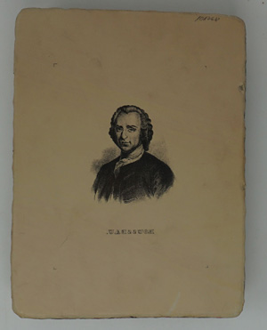 Lot 1109, Auction  122, Rousseau, Jean-Jacques, Lithographiestein mit Kreidezeichnung des Porträts von 