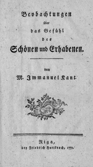Lot 2163, Auction  122, Kant, Immanuel, Beobachtungen über das Gefühl des Schönen + Beiband