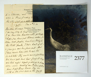 Lot 2377, Auction  122, Witherby, Harry Forbes,  3 Briefe + zahlr. Beilagen