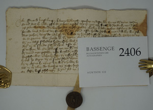 Lot 2406, Auction  122, Korff, Evard, Schuldbrief 1440