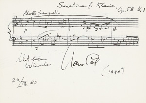 Lot 2468, Auction  122, Gál, Hans, Musikalisches Albumblatt