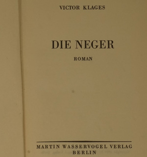 Lot 3204, Auction  122, Klages, Victor, Die Neger