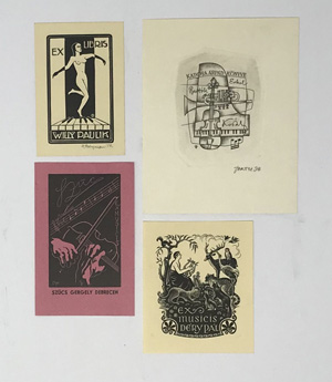 Lot 3638, Auction  122, Musik-Exlibris, Konvolut von ca. 100 teils montierten, teisl farbigen Exlibris