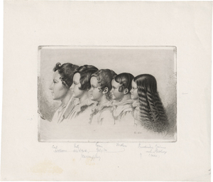 Lot 5401, Auction  122, Grimm, Ludwig Emil, Lotte Hassenpflugs vier Kinder und Ideke, Ludwig Emil Grimms Tochter