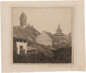 Lot 5490, Auction  122, Nieuwenkamp, Wijnand Otto Jan, Arabisches Viertel in Semarang auf Java