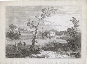 Lot 5538, Auction  122, Canaletto, Ansicht einer Stadt am Flußufer