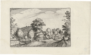 Lot 5709, Auction  122, Visscher II, Claes Jansz., Bauernhöfe in einem Dorf; Dorfstraße; Teich