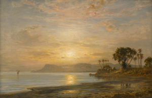 Lot 6148, Auction  122, Koerner, Ernst Carl Eugen, Nillandschaft mit weitem Himmel und Sonnenuntergang