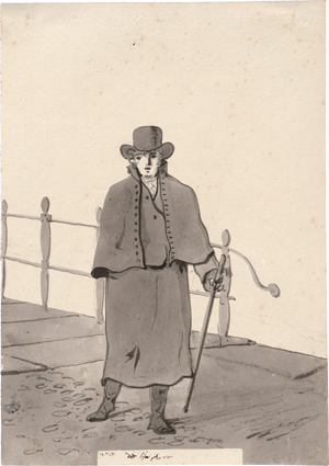 Lot 6708, Auction  122, Andriessen, Christiaan, Selbstbildnis mit Gehrock, Stock und Zylinder