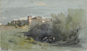 Lot 6775, Auction  122, Français, François Louis, Italienische Landschaft mit einem Kastell
