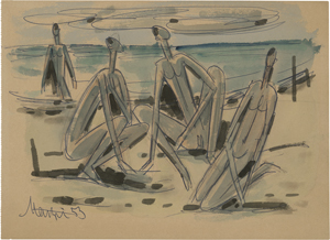 Lot 7259, Auction  122, Maetzel, Emil, Figuren am Strand