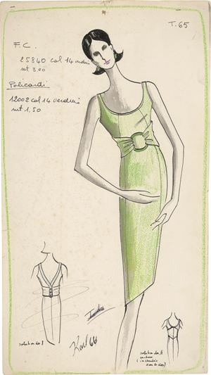 Lot 8165, Auction  122, Lagerfeld, Karl, Drei Modezeichnungen