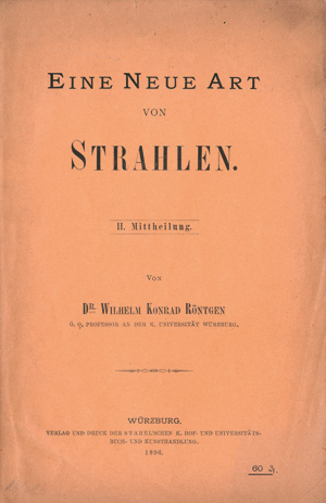 Lot 361, Auction  123, Röntgen, Wilhelm Konrad, Ueber eine neue Art von Strahlen