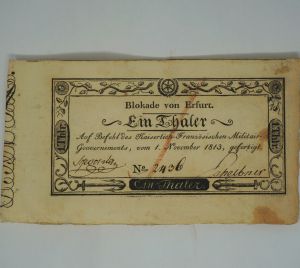 Lot 620, Auction  123, Blokade von Erfurt, Blockadeschein über einen Taler