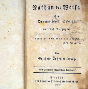 Lot 2095, Auction  123, Lessing, Gotthold Ephraim, Nathan der Weise + Der Mönch vom Libanon