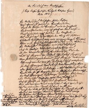 Lot 2315, Auction  123, Fouqué, Friedrich de la Motte, Biriefgedicht an Matthisson