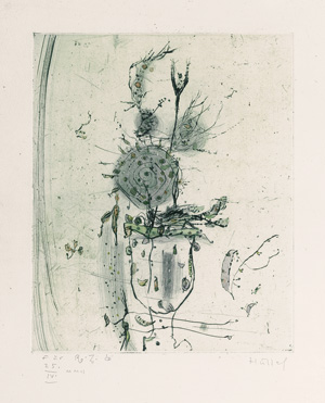 Lot 3238, Auction  123, Hussel, Horst, Blumenstrauß. Kaltnadelradierung in Schwarz, signiert