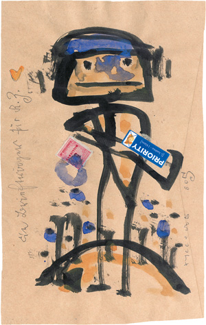 Lot 3261, Auction  123, Hussel, Horst, Ein Briefträger Aquarell auf hellbraunem Kuvert, kyrillisch signiert