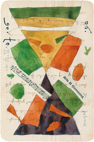 Lot 3267, Auction  123, Hussel, Horst, Aria di Giovannini, Aquarell auf historischem Brief, signiert