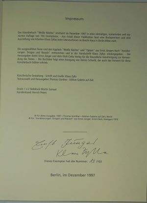 Lot 3312, Auction  123, Jünger, Ernst, Weiße Nächte